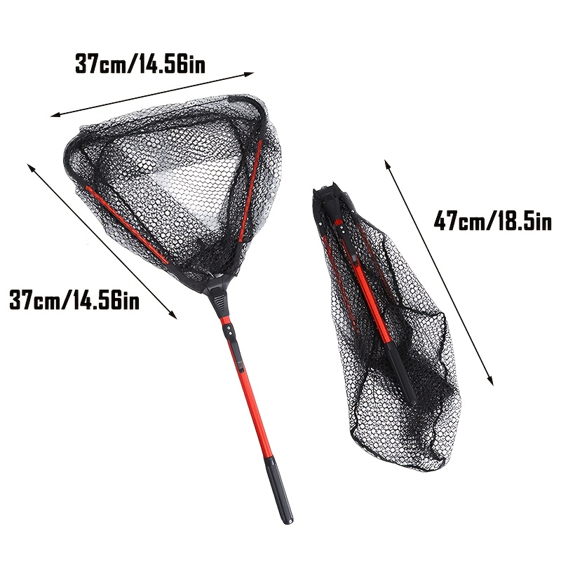 Landing Net Telescopic - 1 szt. Aluminiowa, teleskopowa, trójkątna, składana,